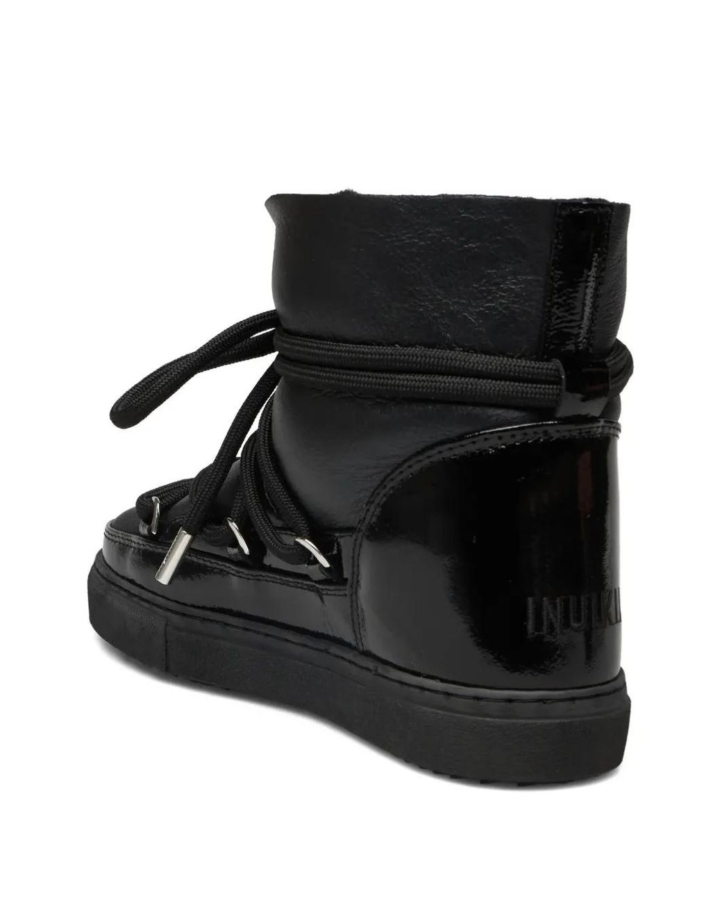 Inuikii Black Classic Patent Leather Lace-Up Sneakers