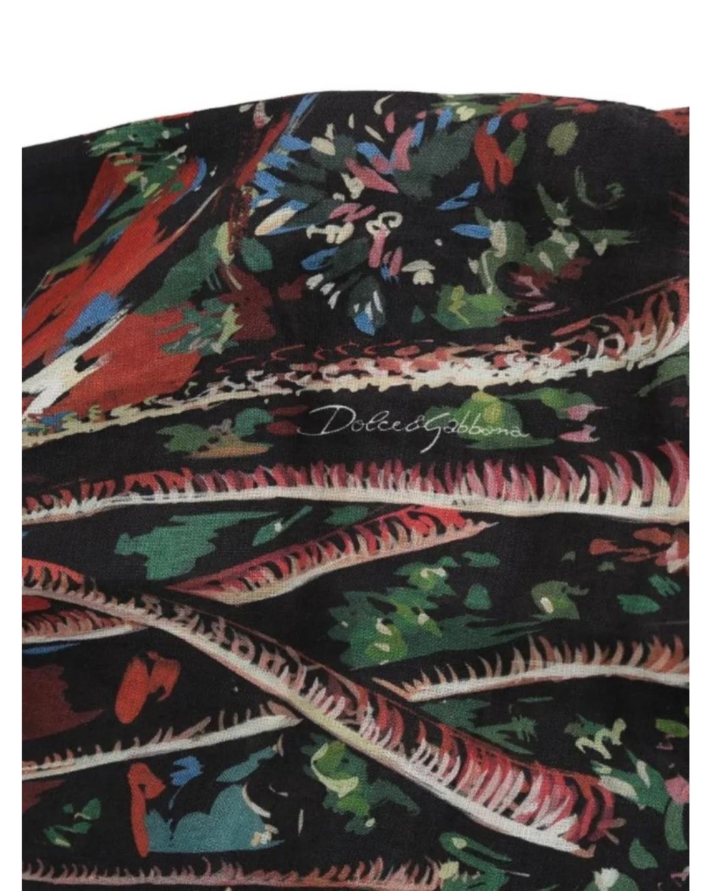 Dolce & Gabbana Black Tropical-Print Volcano-Print Polo Shirt for men