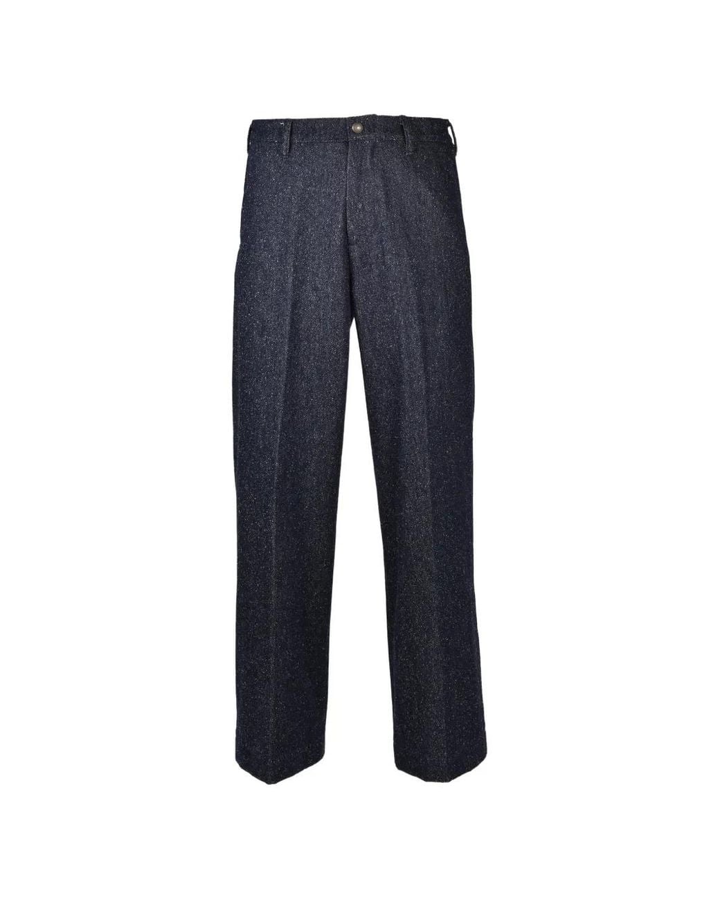 MASU Blue Nep-Bouclé Trousers for men