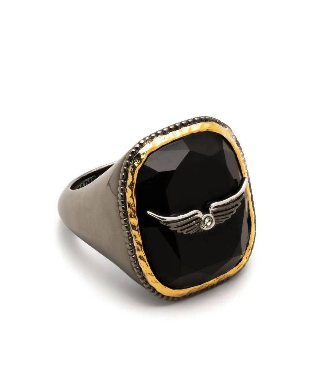 Zadig & Voltaire Black Rock Square Signet Ring