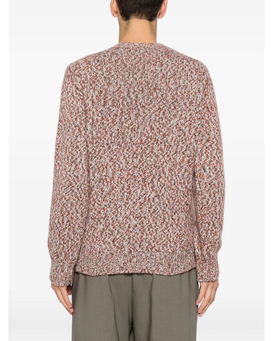 Eleventy Pink Long-Sleeve Crew Neck Sweater for men