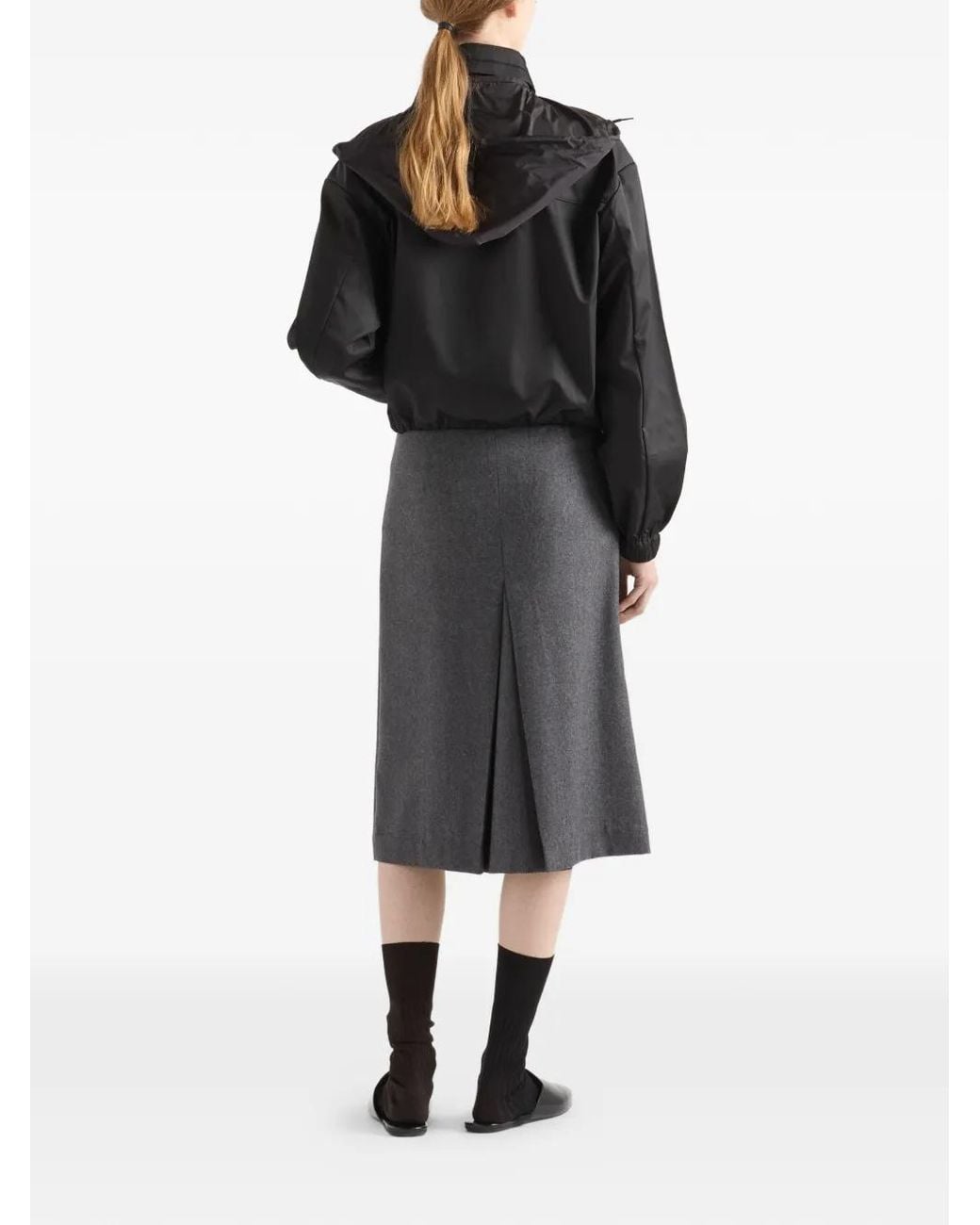 Prada Black Hooded Zip-Up Jacket