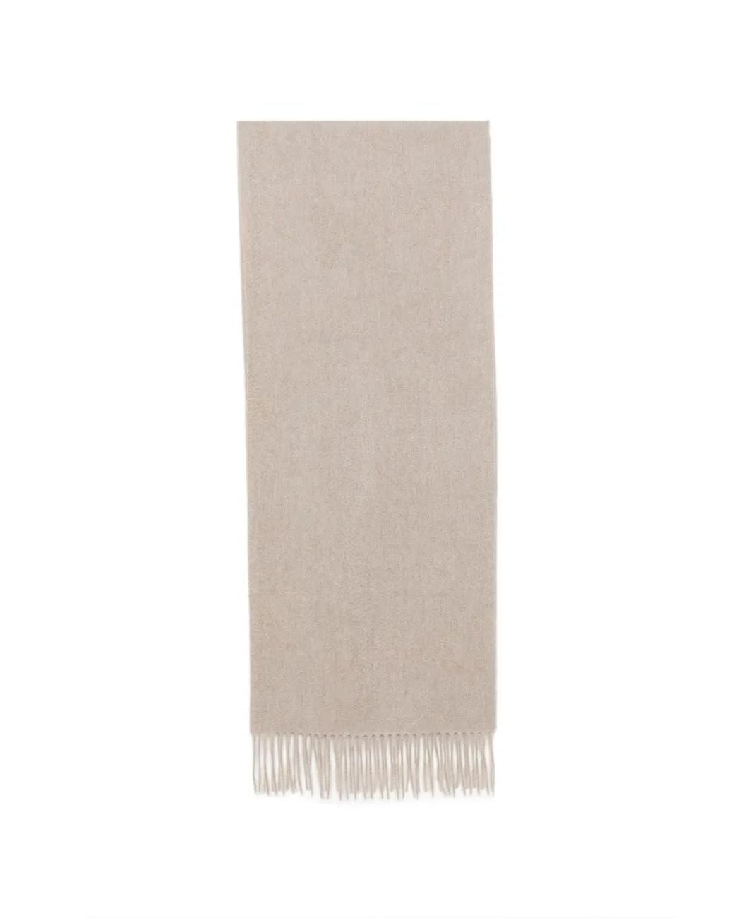 N.Peal Cashmere White Fringed Woven Scarf