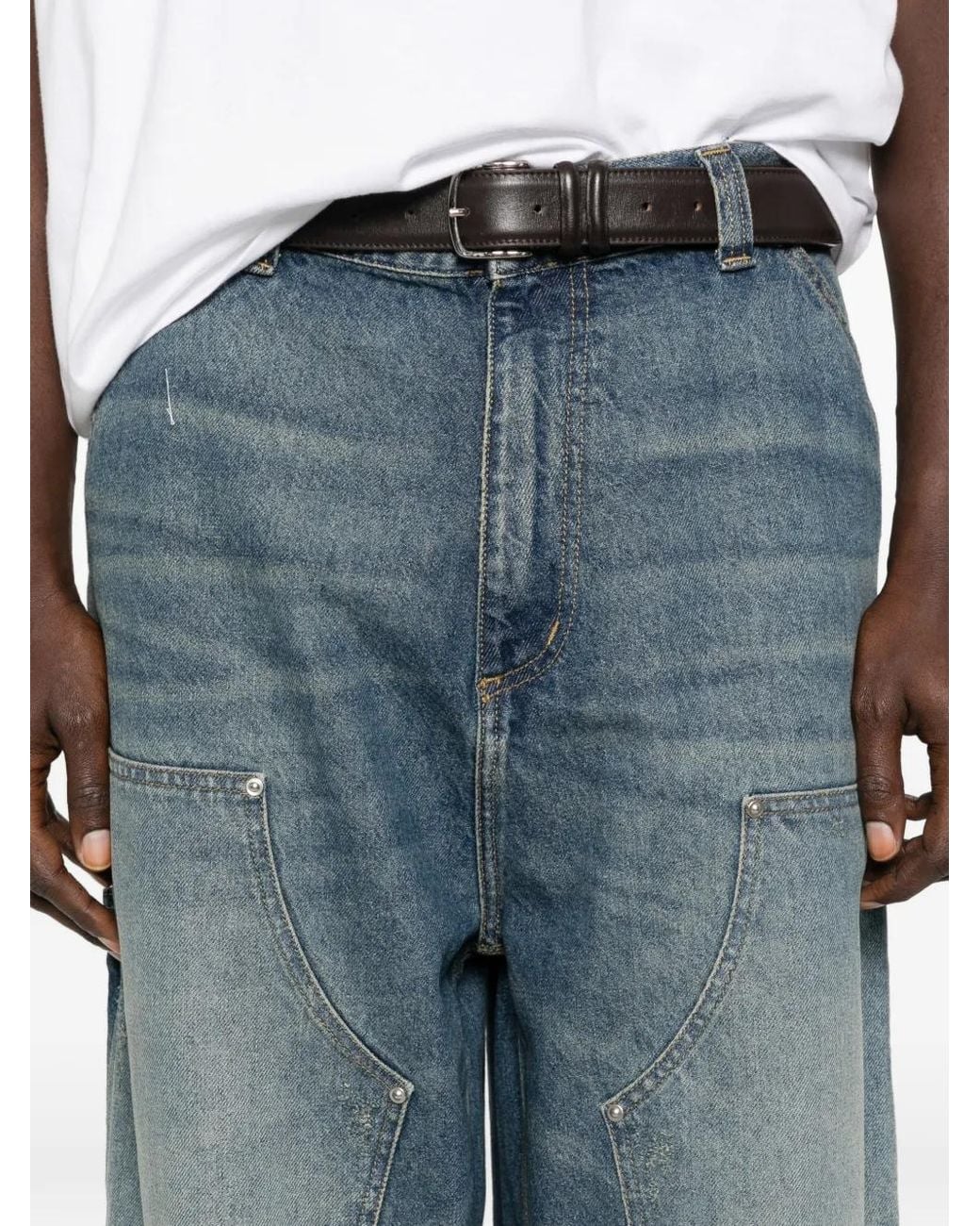 Carhartt Blue Panelled Cotton Denim Jeans for men