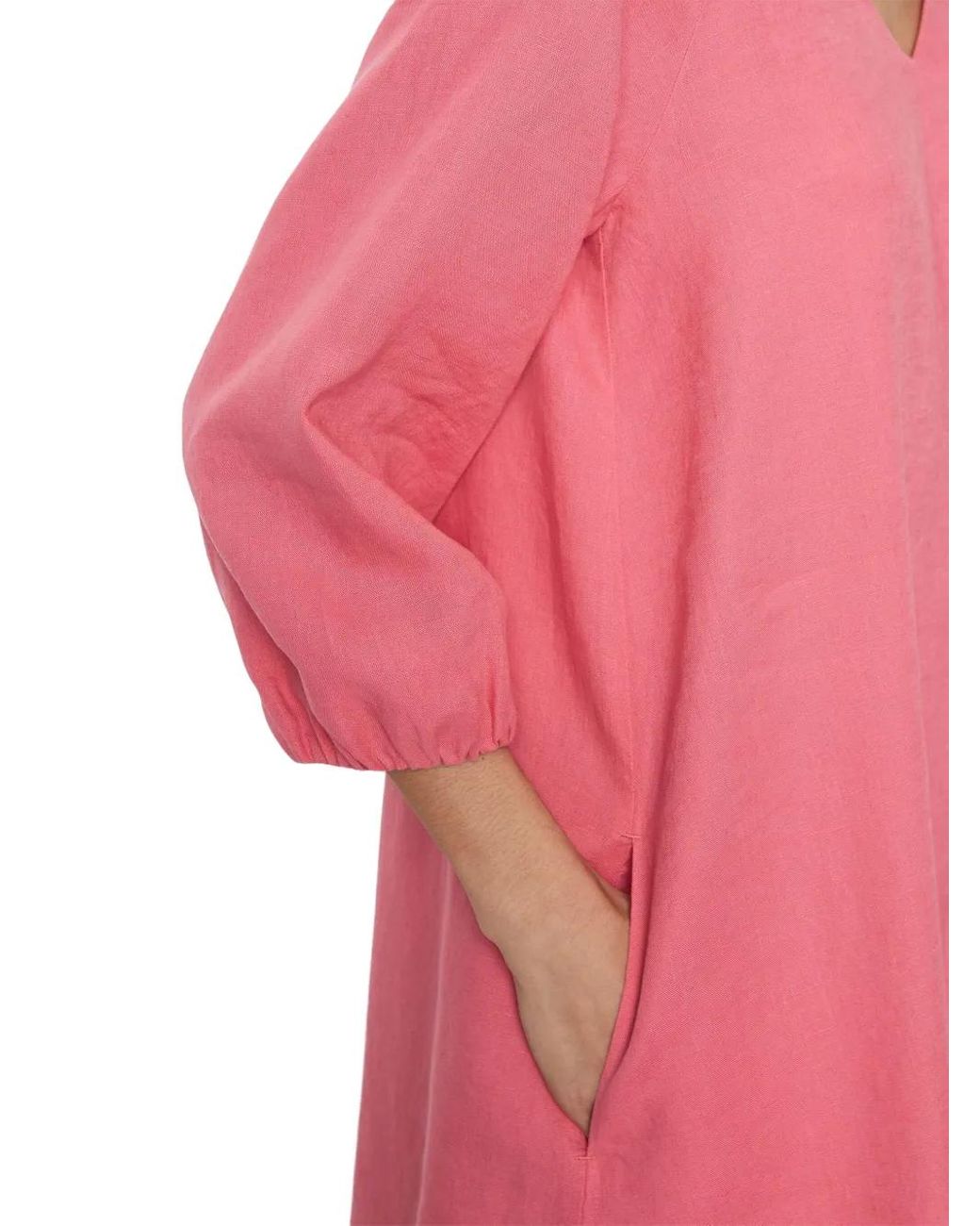 Marc O' Polo Pink V-Neck Balloon-Sleeve Dress