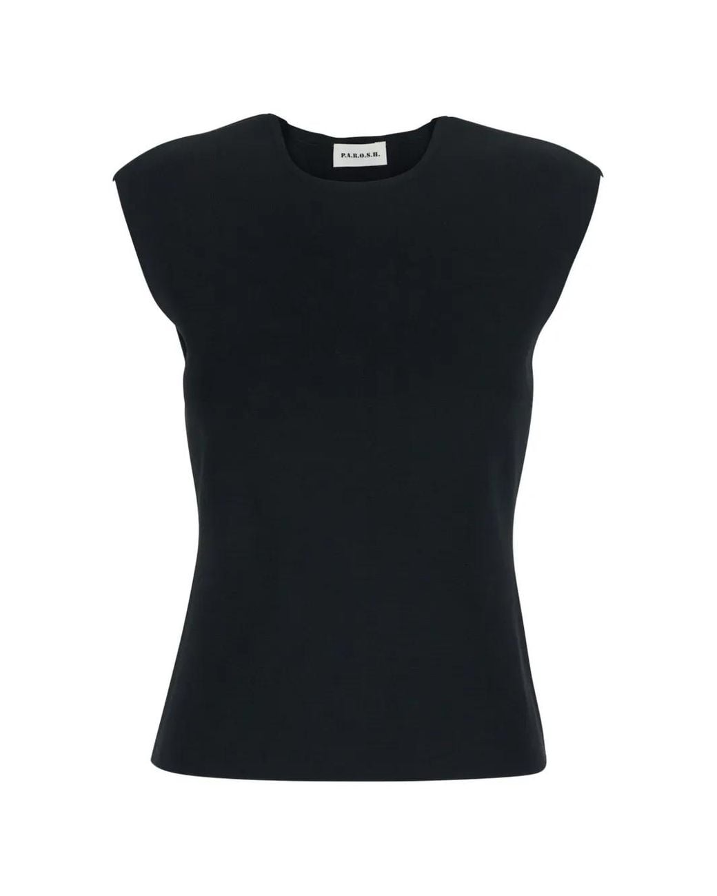 P.A.R.O.S.H. Black Shoulder-Pads T-Shirt
