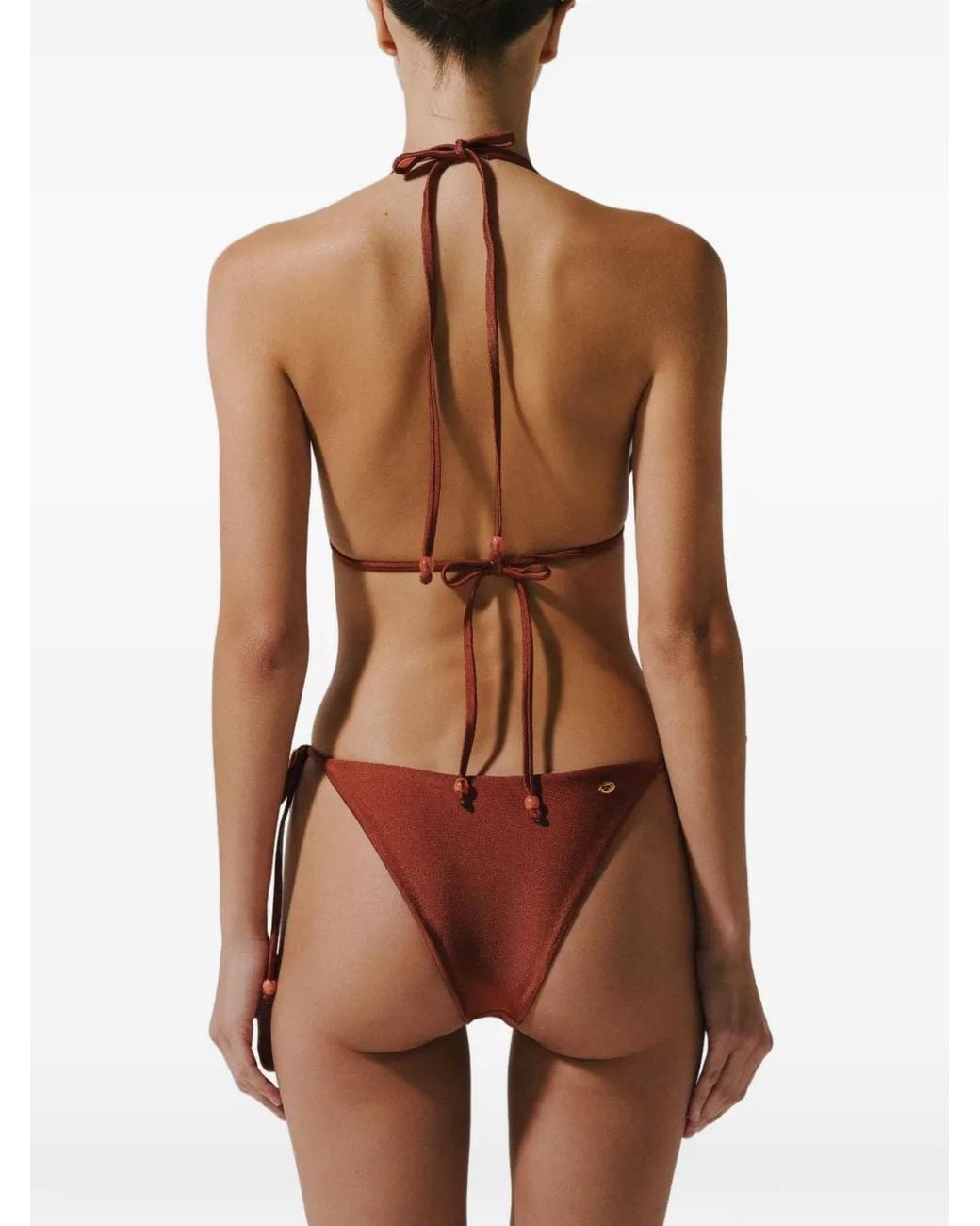 Baobab Red Jelena Resin-Stones Triangle Bikini Top