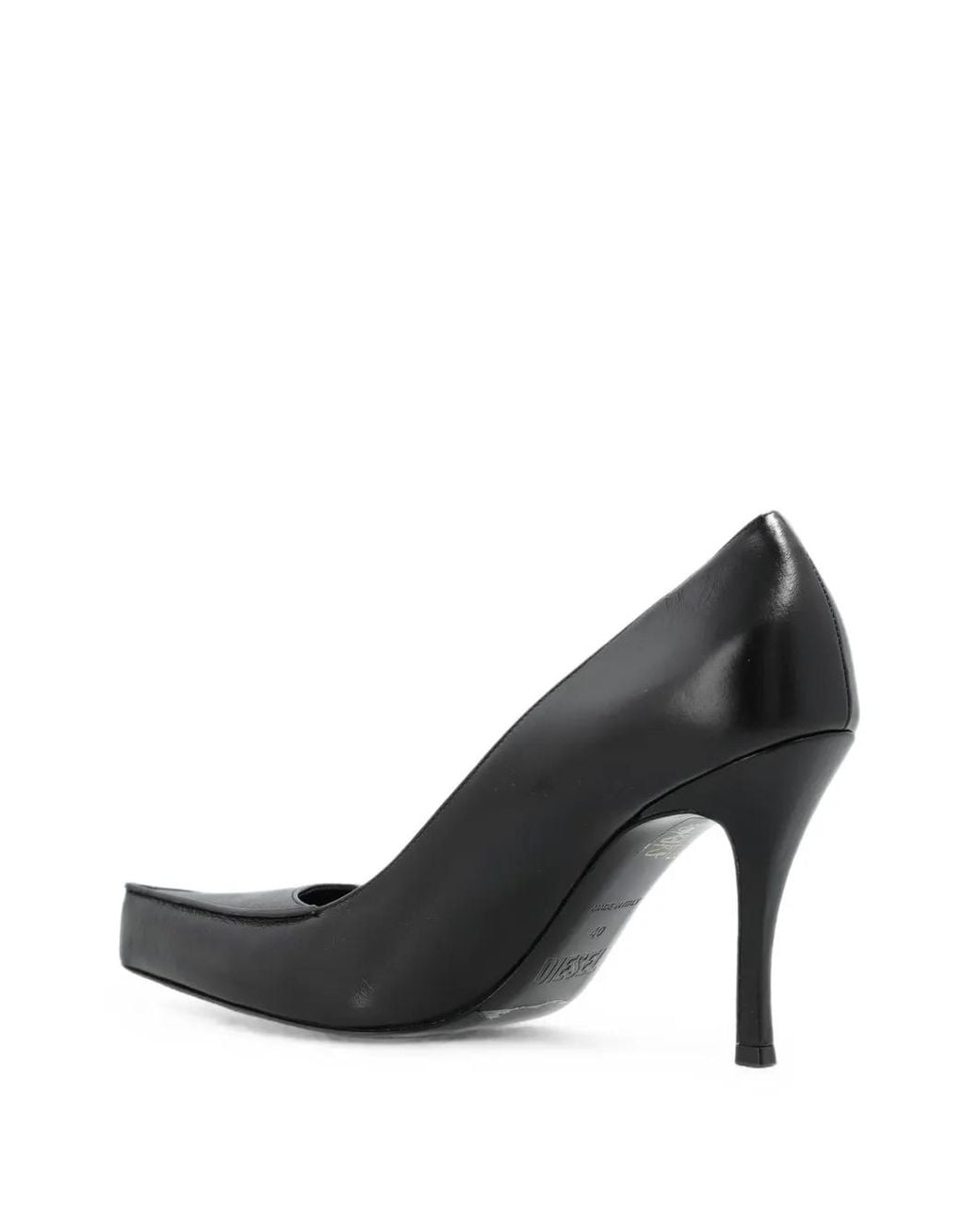 DIESEL Black Pointed-Toe Stiletto Silk-Nylon Blend Pumps