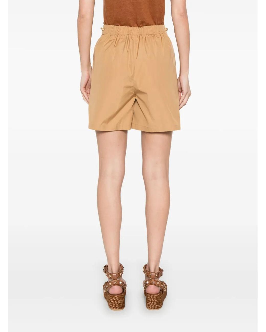 Max Mara Popeline Shorts in het Natural