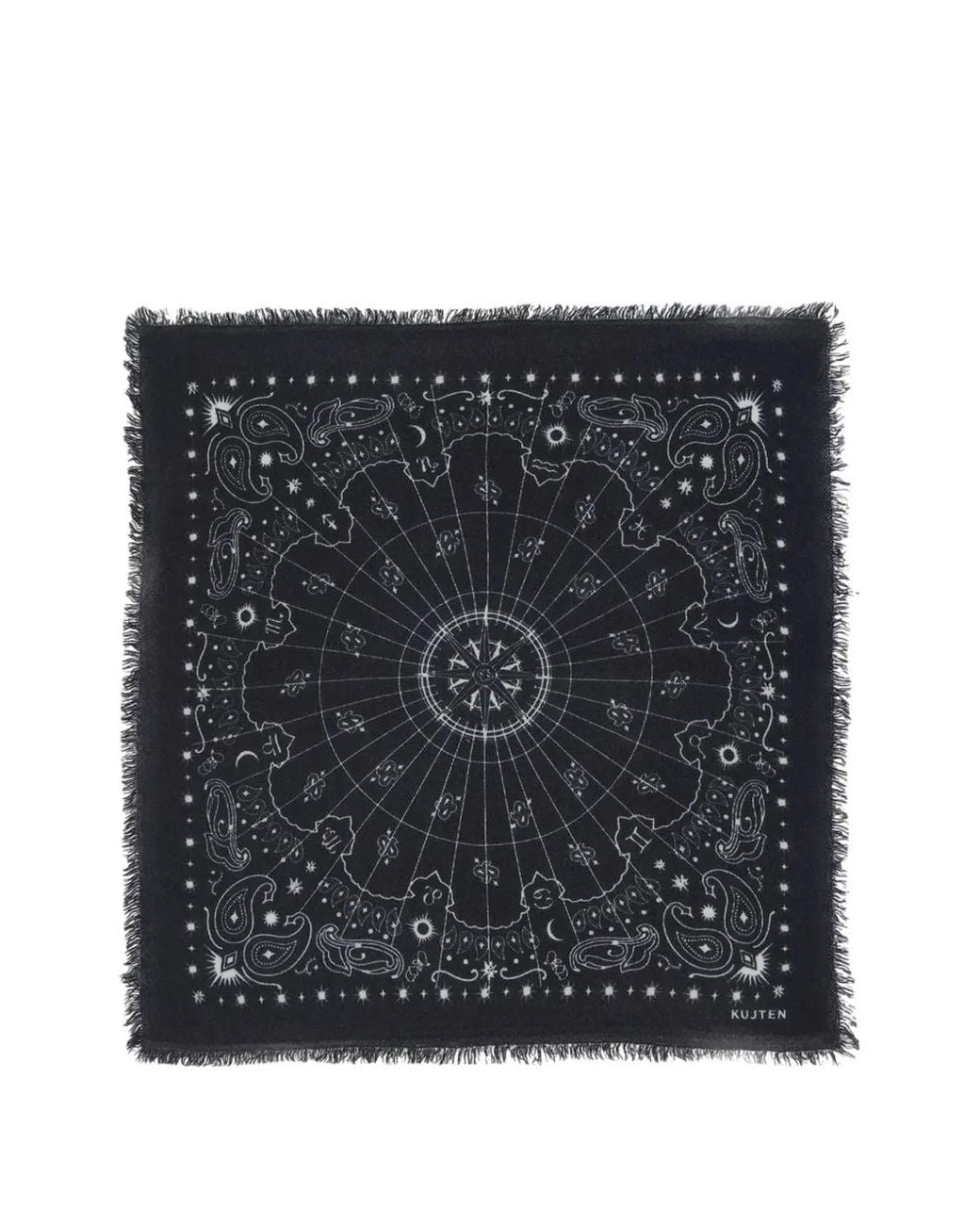 Kujten Black Small Hachi Astro Printed Bandana