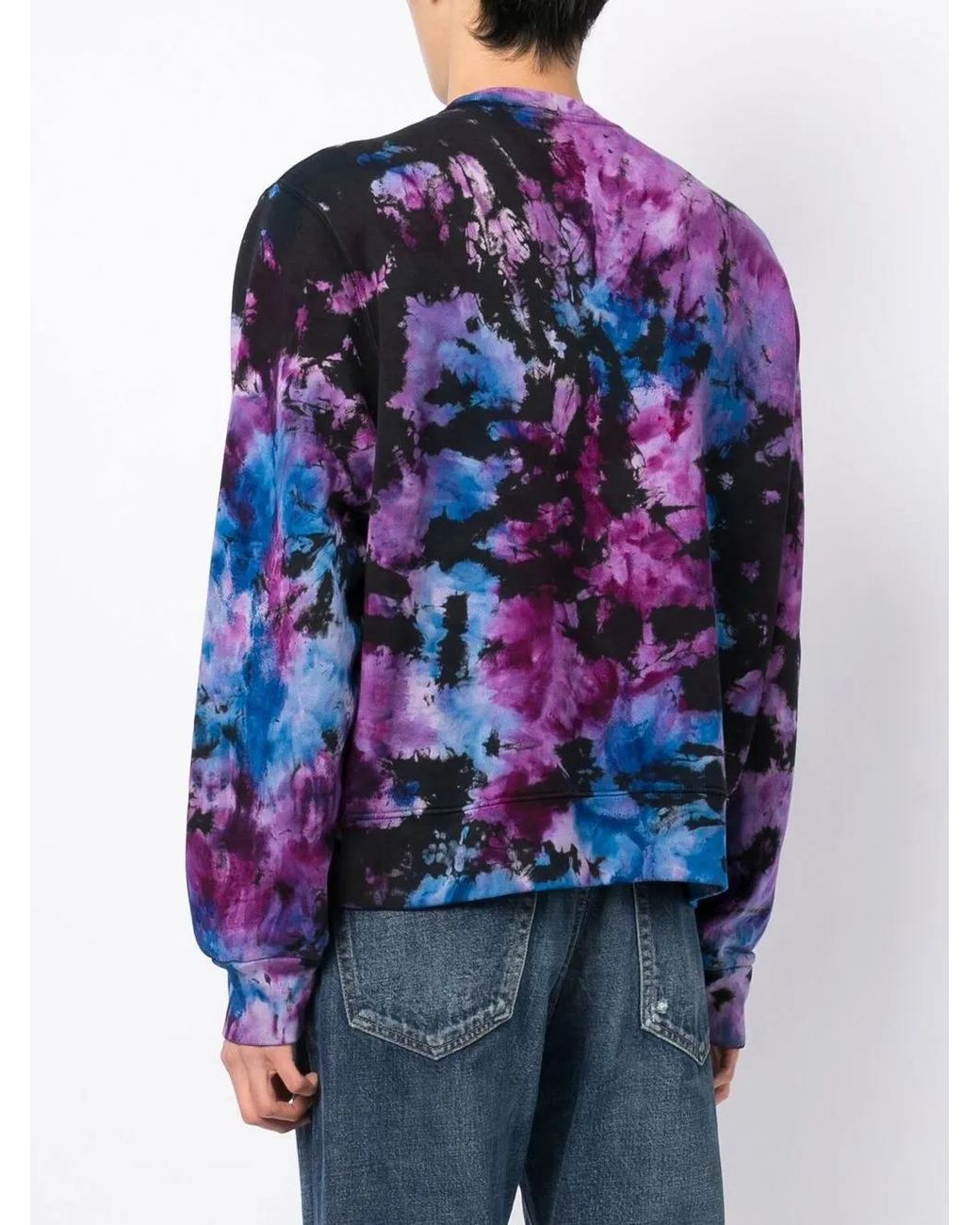 Amiri Blue Tie-Dye Logo-Print Sweatshirt for men