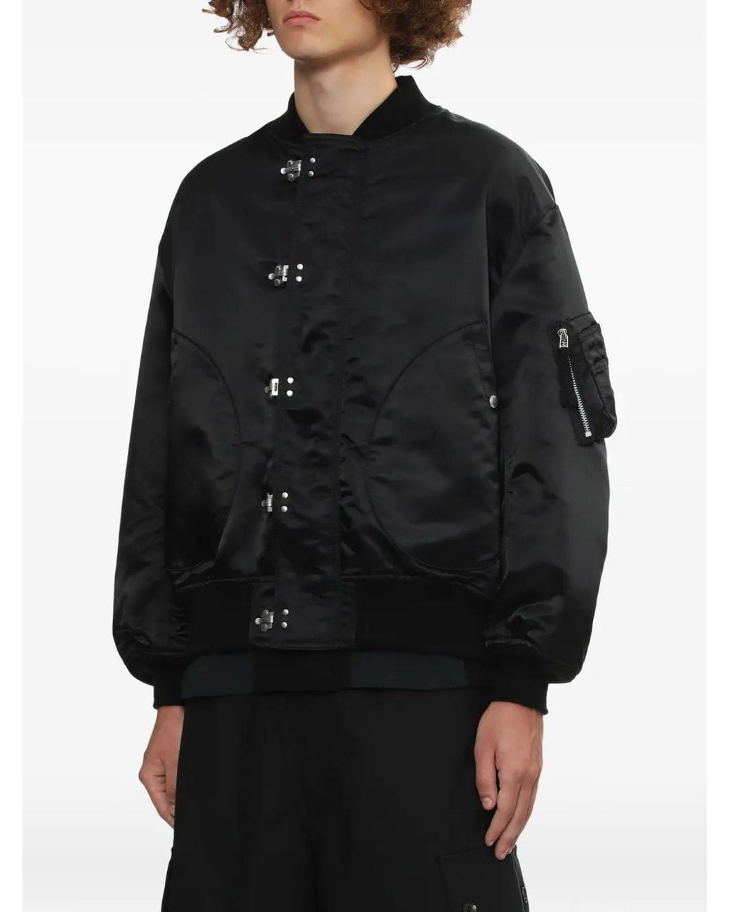 Comme des Garçons Black Satin-Finish Bomber Jacket for men