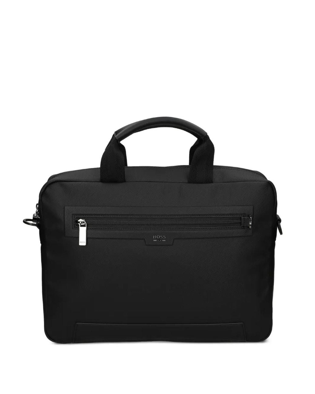 Boss Black Zip Top Laptop Bag for men
