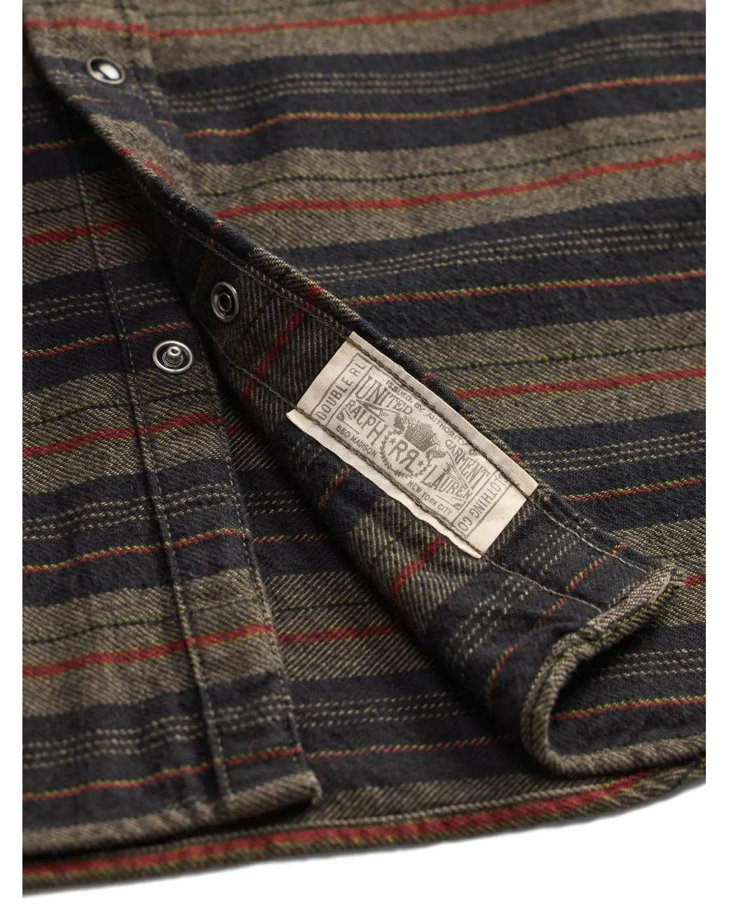 RRL Black Striped Long-Sleeved Shirt for men