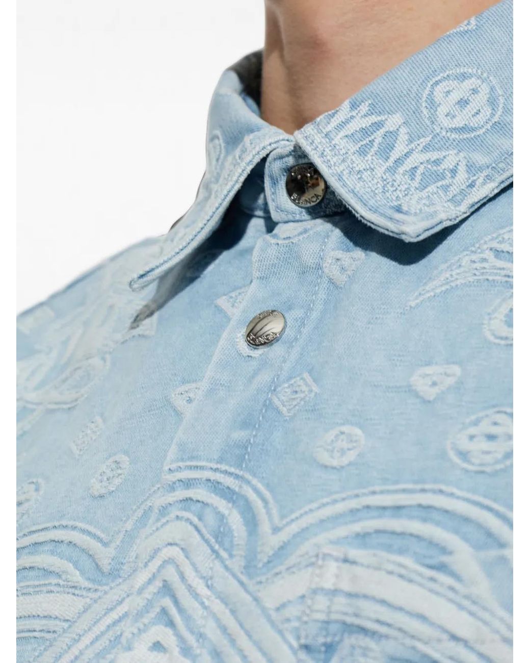 Casablanca Blue Carpet Long-Sleeve Denim Shirt for men