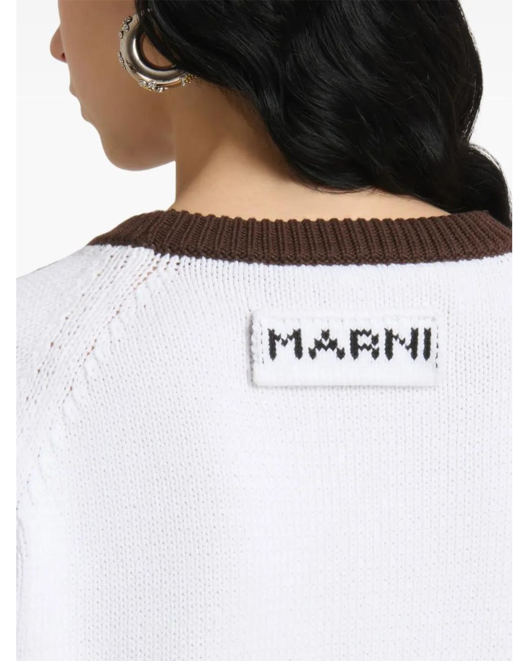 Marni White Raglan-Sleeve Sweater