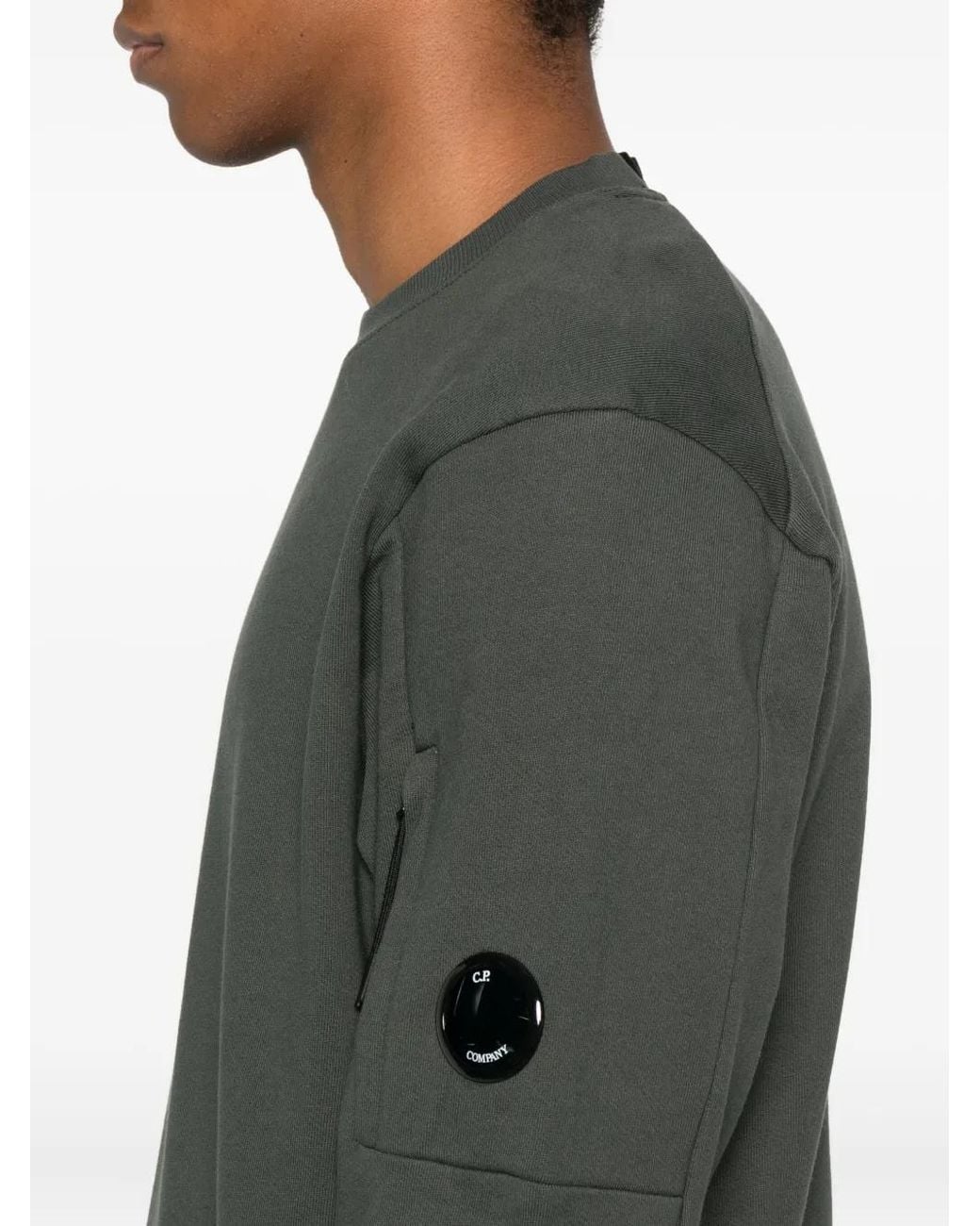 C P Company Green Lens-Detail Crew-Neck Sweatshirt for men