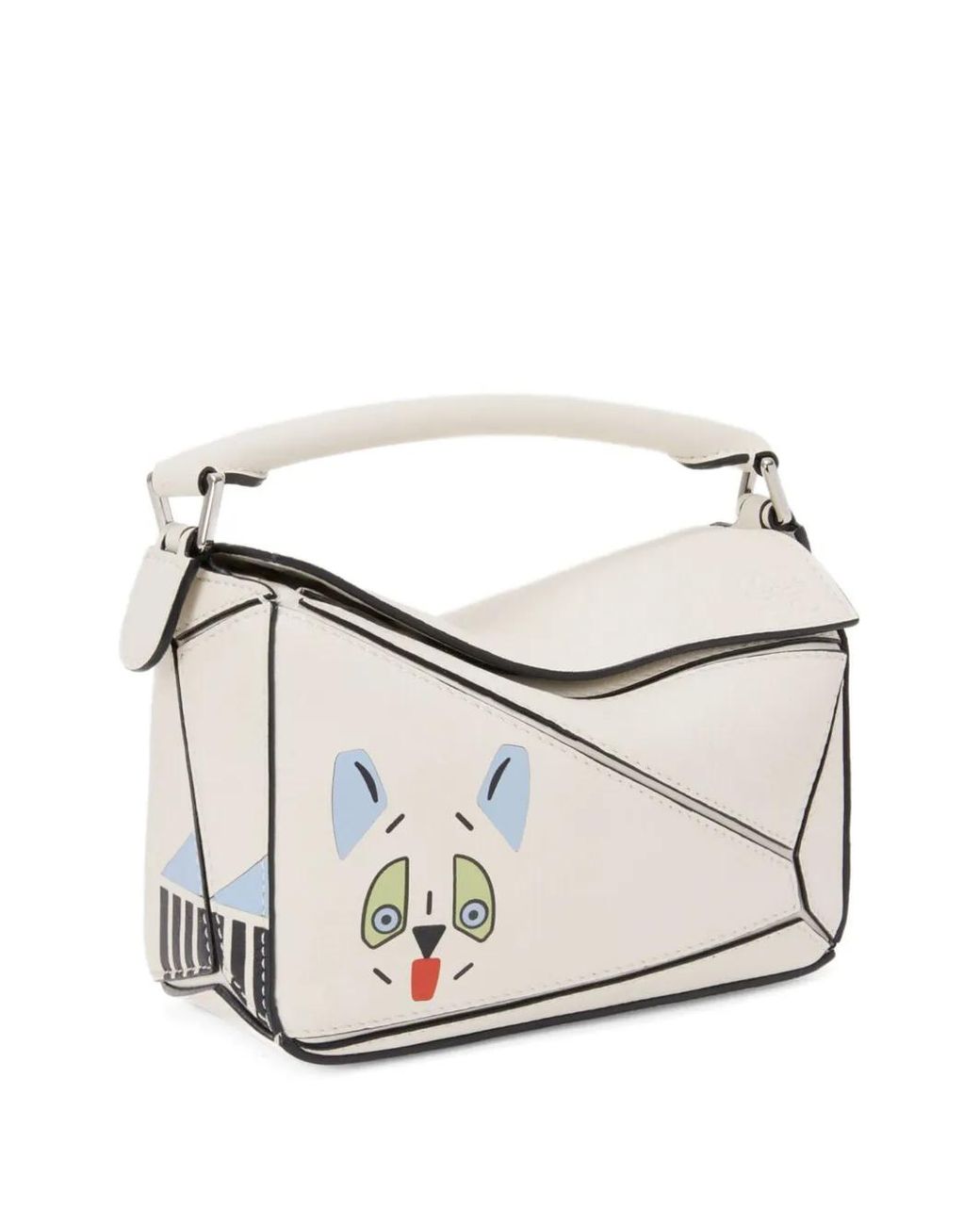Loewe White Futurist Cat Mini Puzzle Bag