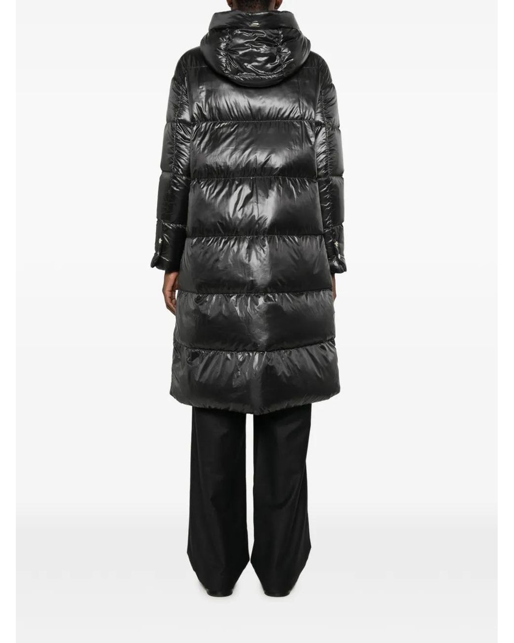 Herno Gray Padded-Hooded Oversized Coat