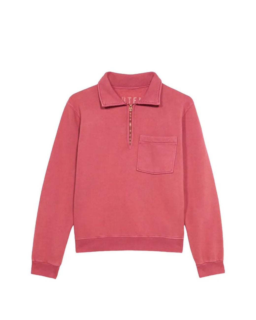 Fortela Pink Polo-Collar Pocket Zip-Up Polo Shirt for men