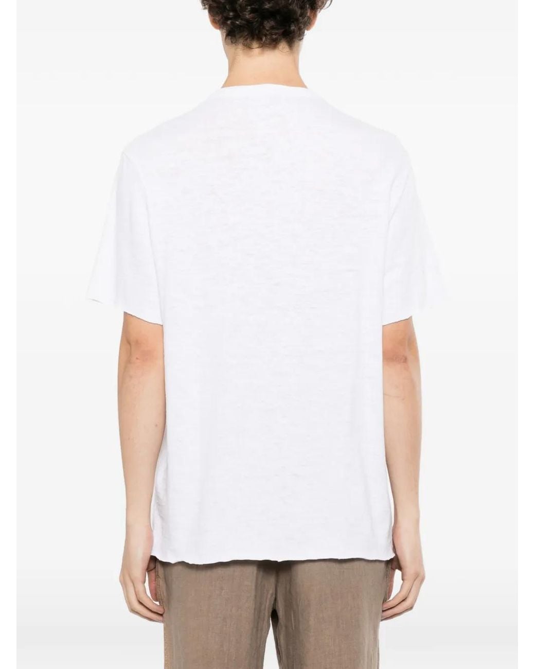 James Perse White T-Shirt À Manches Courtes Flammé for men