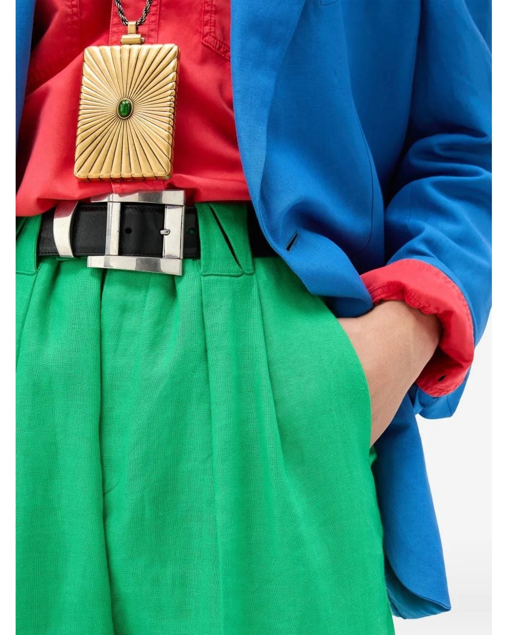 Versace Green Hemp Formal Pants for men