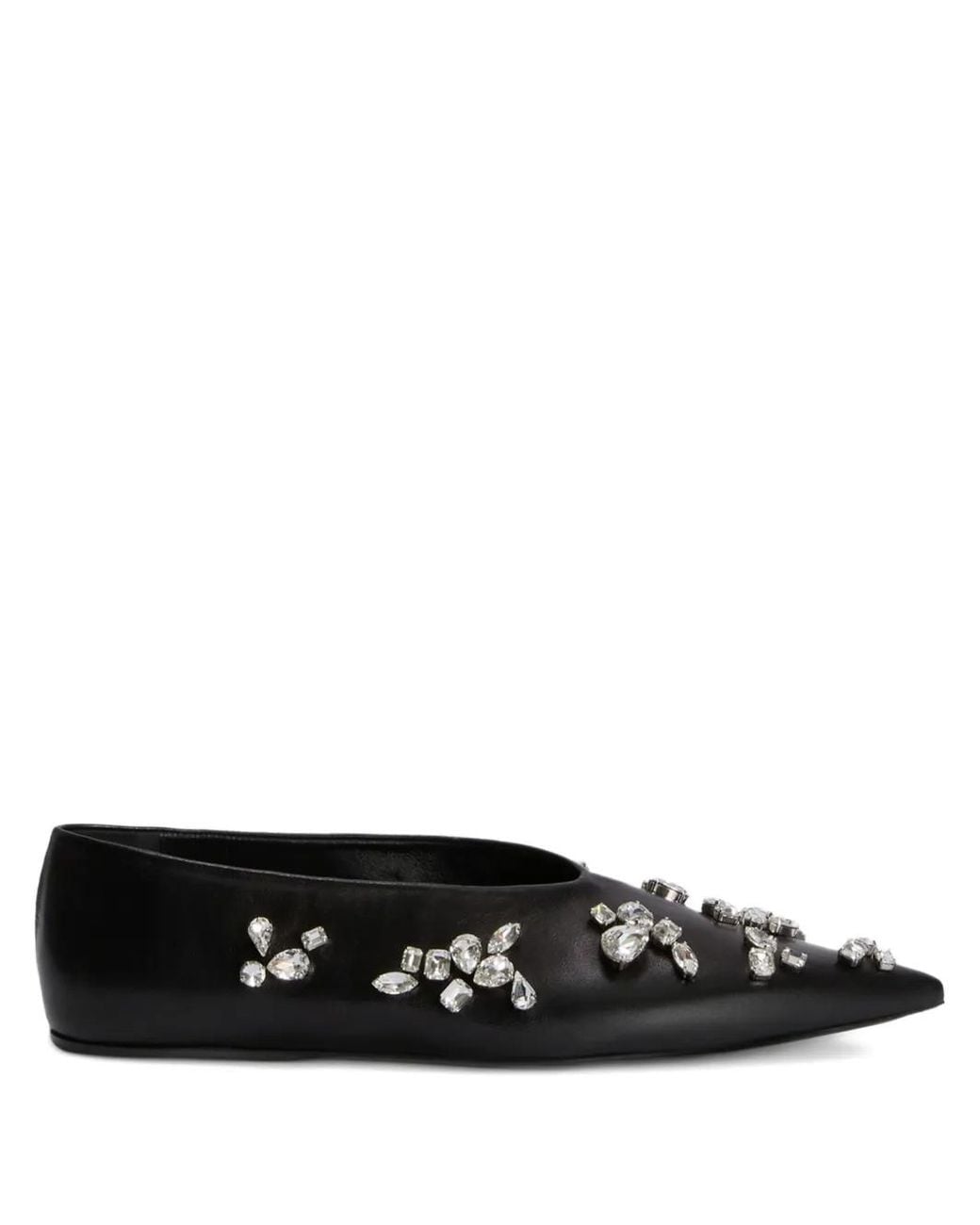 Jil Sander Black Leather Ballerinas