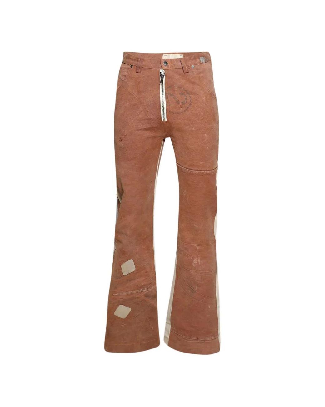 SEKRIT Brown Western Flared Jeans for men