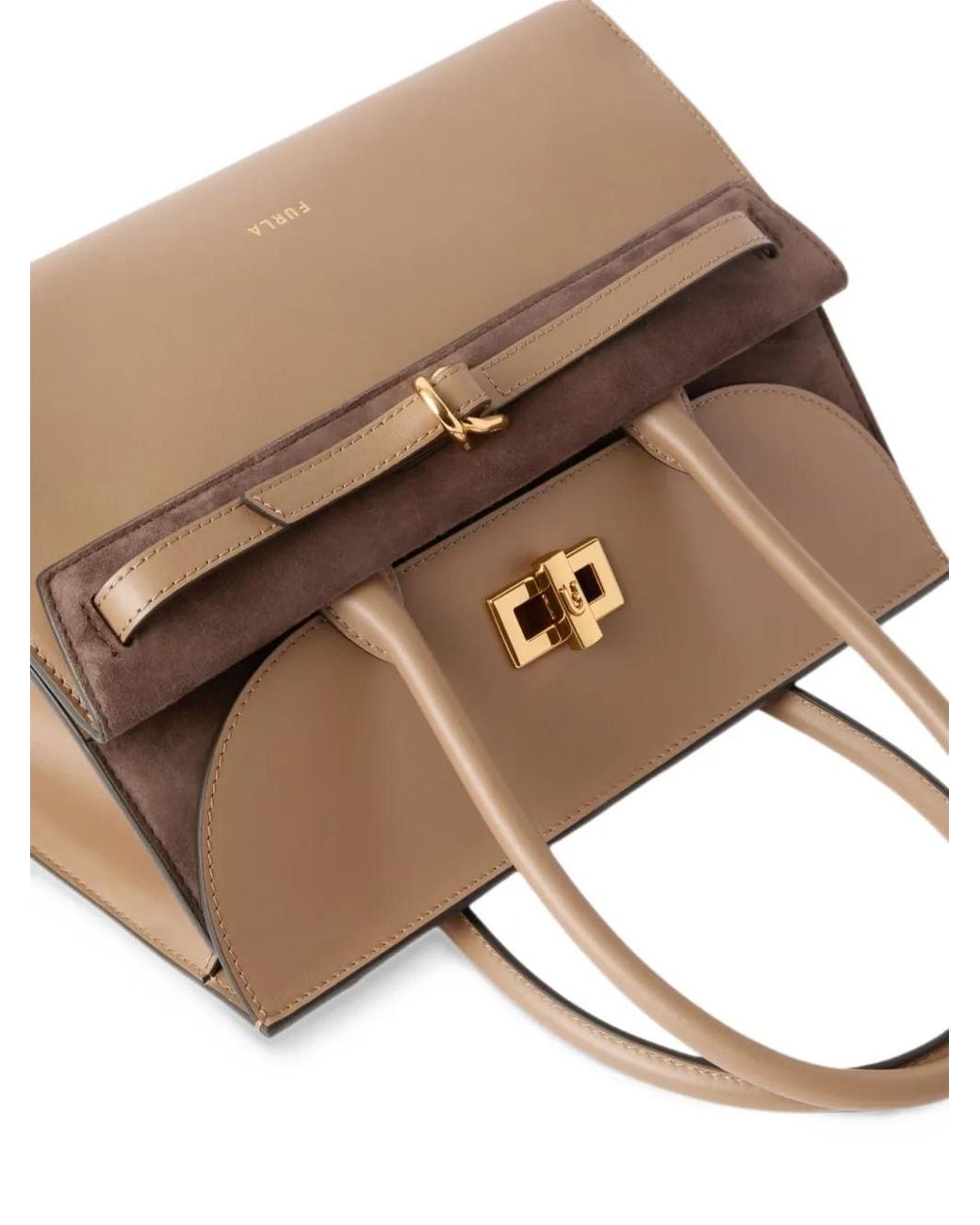 Furla Natural Buckle-Detail Leather Tote Bag