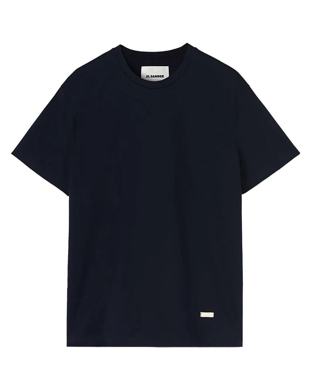 Jil Sander Blue Logo-Plaque Cotton T-Shirt for men