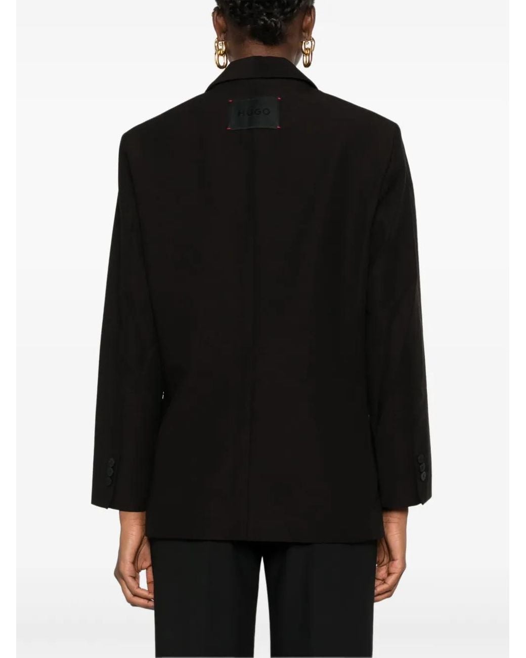 HUGO Black Logo-Appliqué Blazer