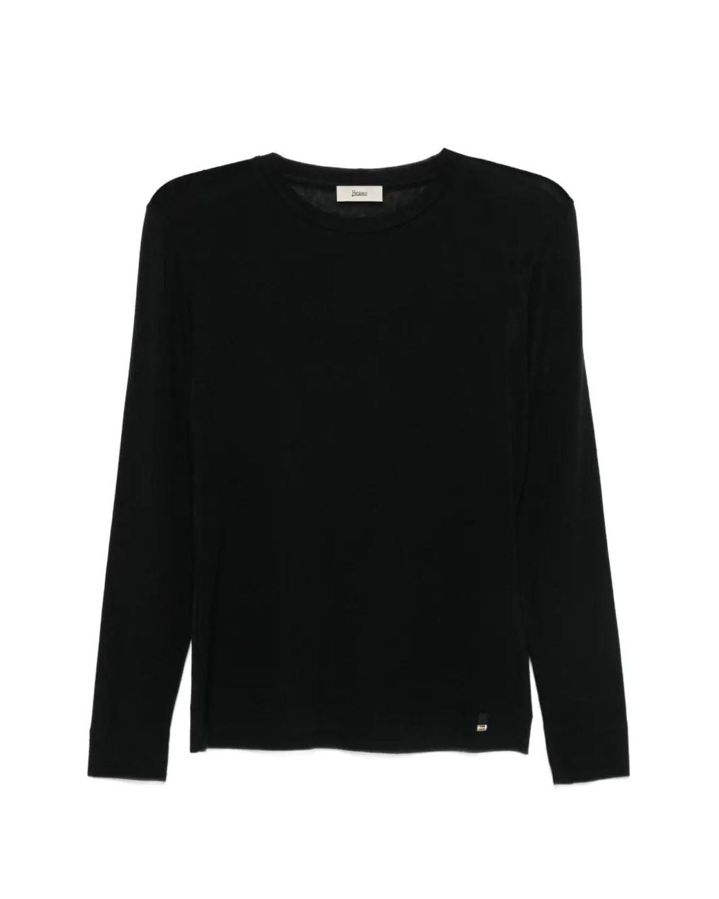 Herno Black Crew-Neck Long-Sleeve Sweater