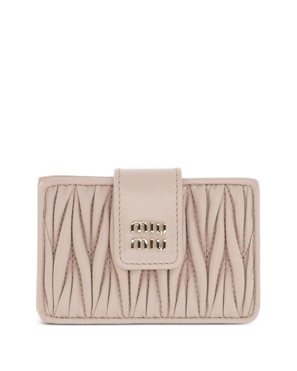 Miu Miu Pink Matelasse Card Holder