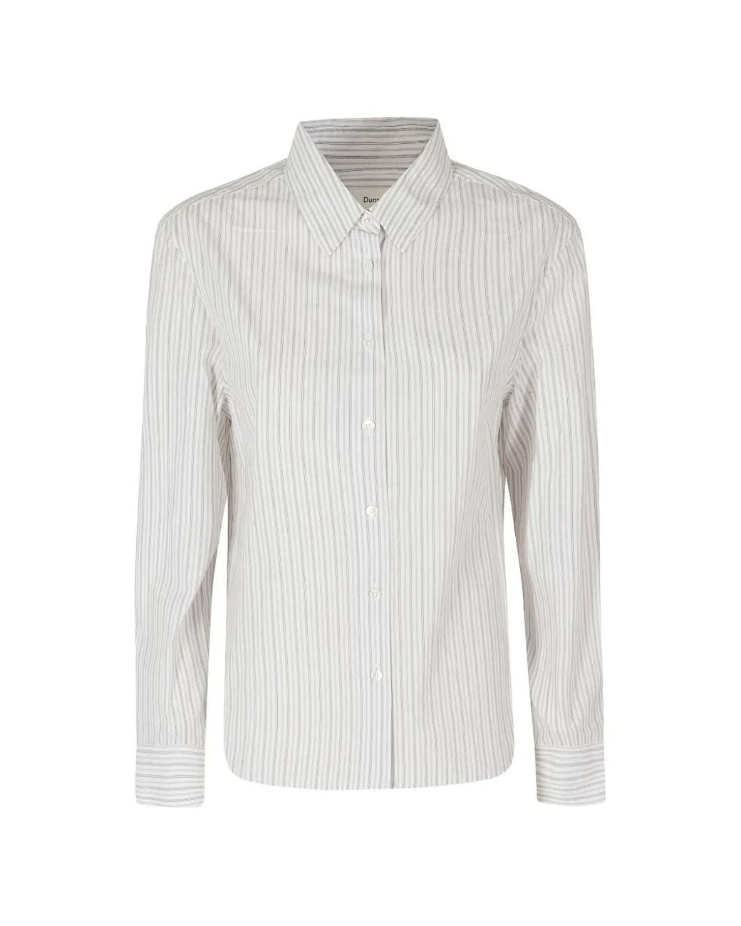 DUNST White Striped Long-Sleeve Shirt