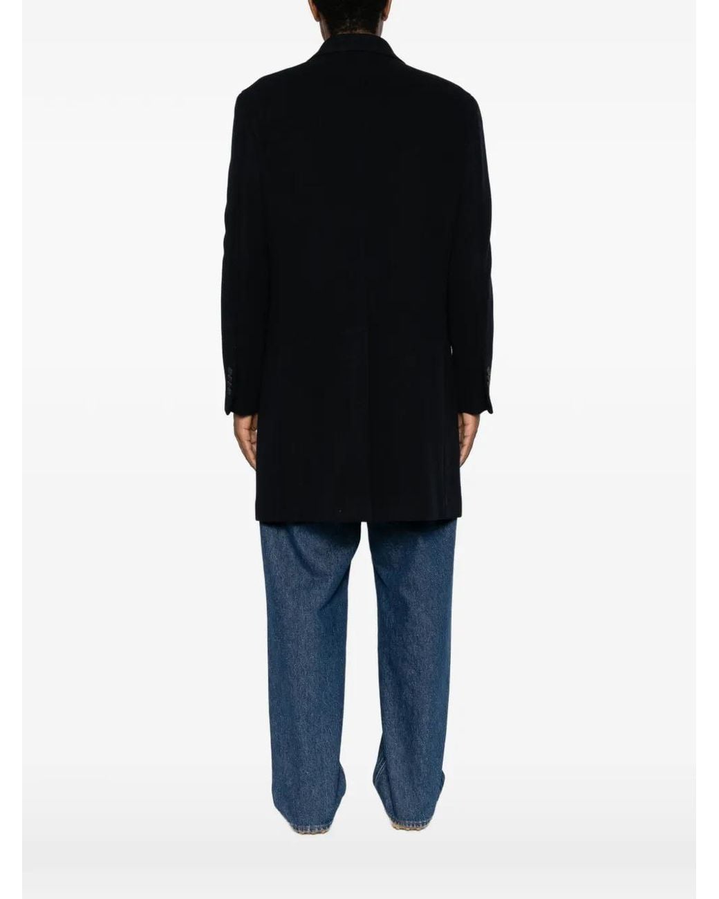 Manuel Ritz Black Double-Breasted Coat for men