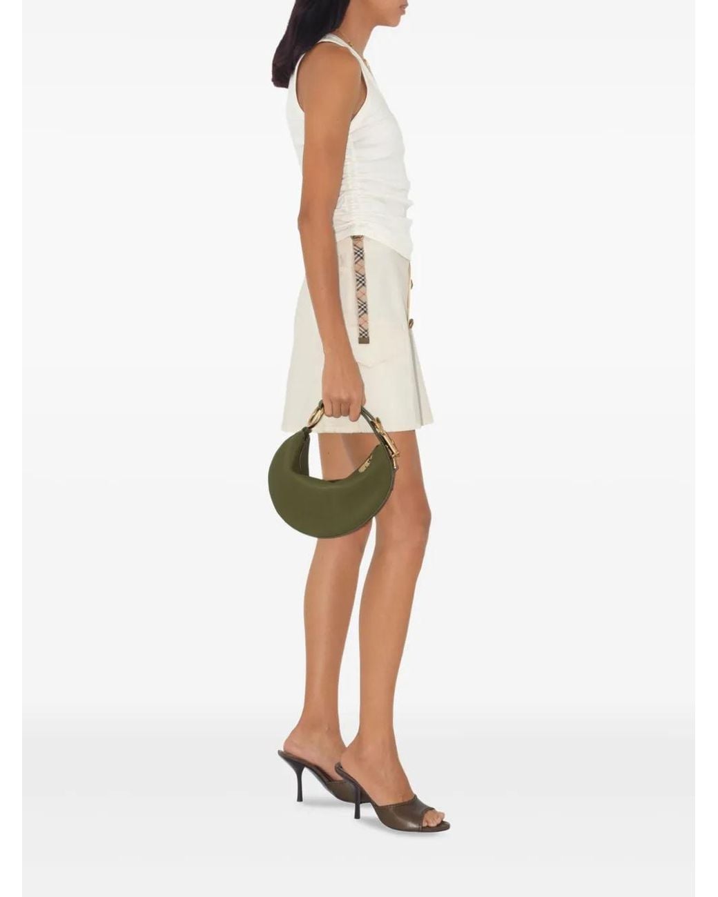 Burberry White Ruched Top