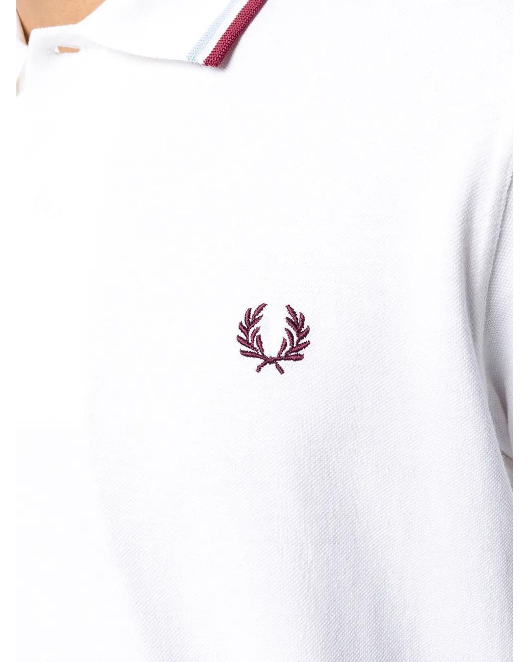Fred Perry White Logo Polo Shirt for men