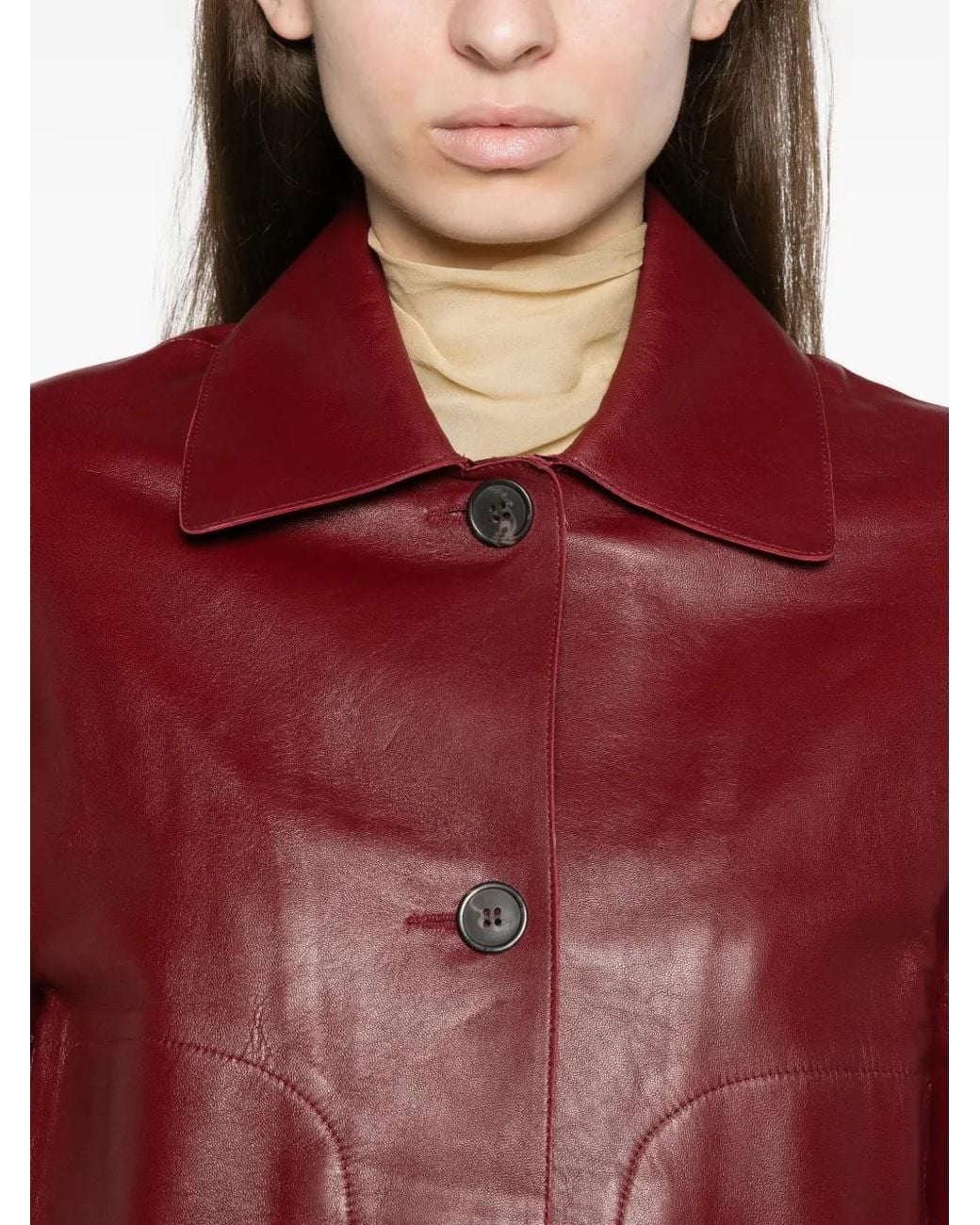 Arma Red Emy Leather Jacket