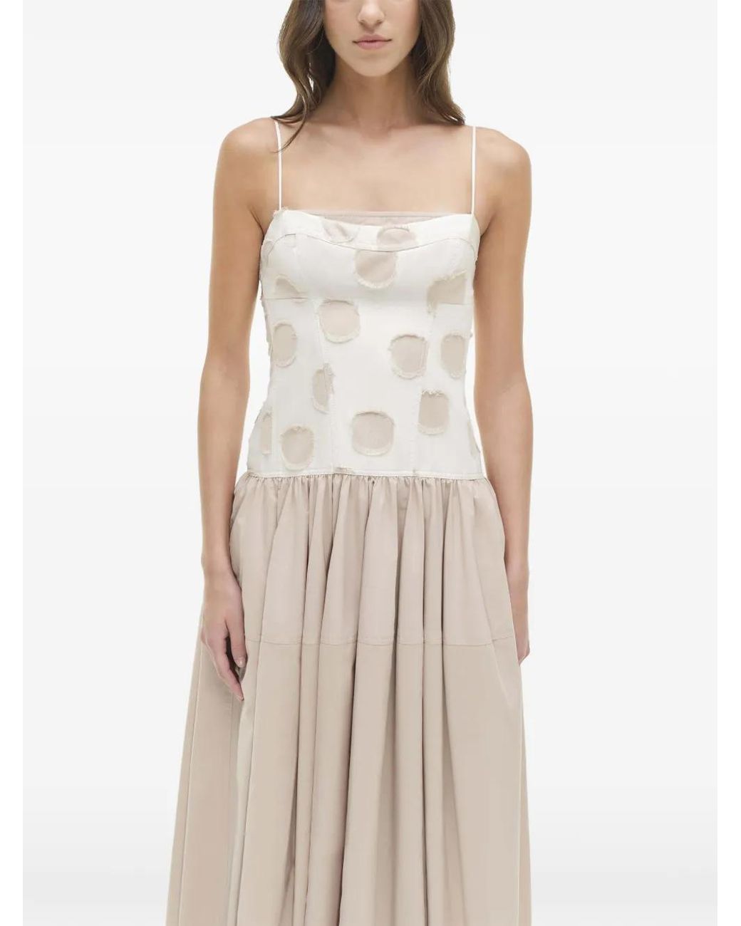 Jonathan Simkhai Natural Pfeiffer Polka-Dot Midi Dress