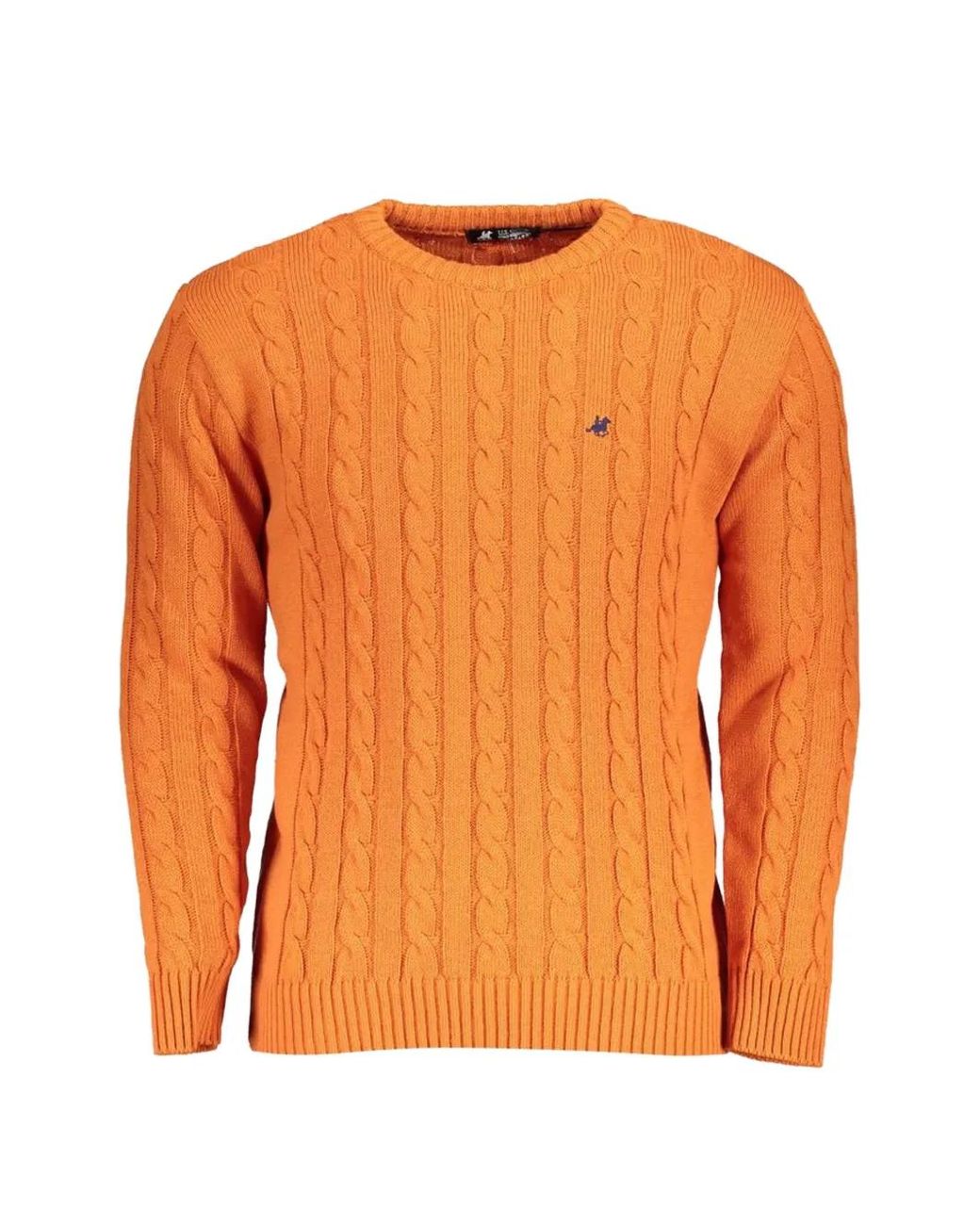 U.S. Grand Orange Cable-Knit Jumper for men