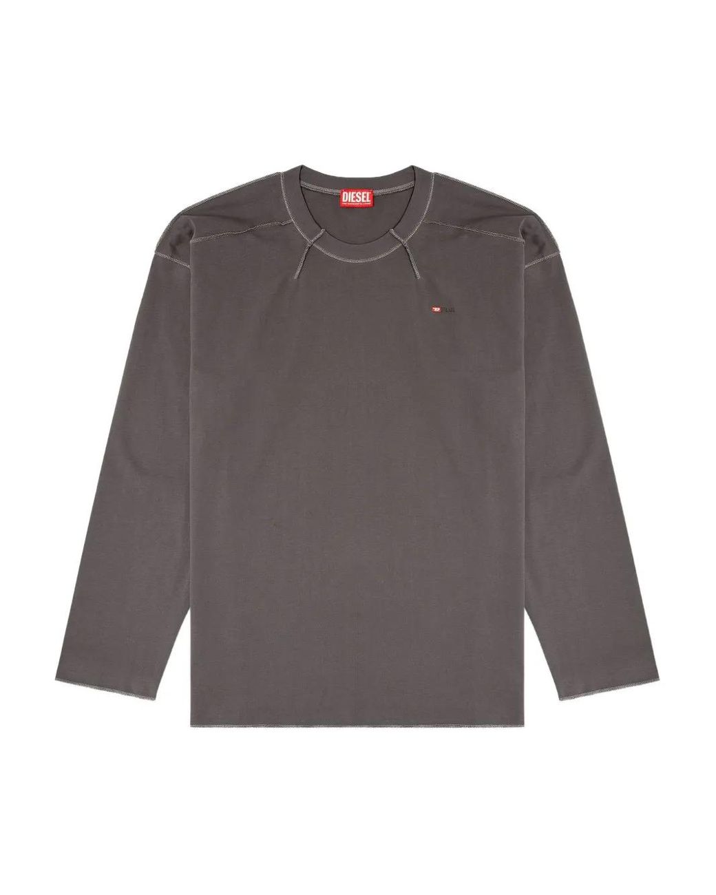 DIESEL Gray Crahor Long Sleeve T Shirt for men
