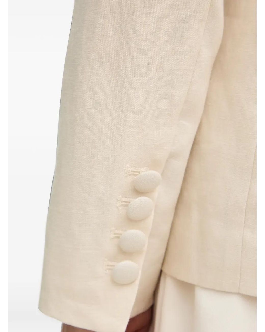 Silvian Heach Natural Blazer Boutonné À Revers Crantés
