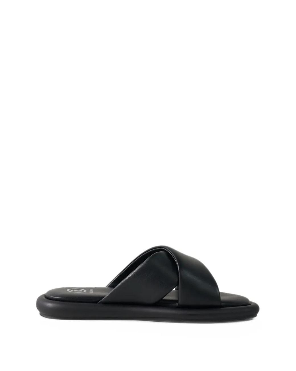 Bogner Black Portofino Crossover Leather Sandals for men