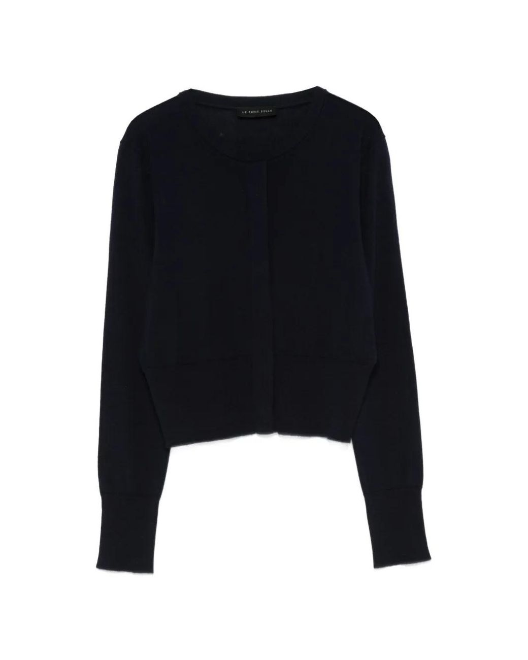 Le Petite Pulle Black Button-Fastening Cropped Cardigan