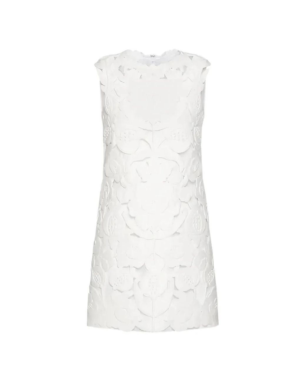 Valentino Garavani White Cut-Out Floral-Appliqué Mini Dress