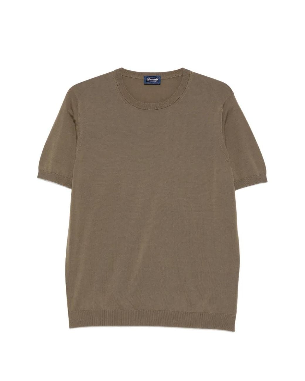 Drumohr Brown Crew-Neck T-Shirt for men