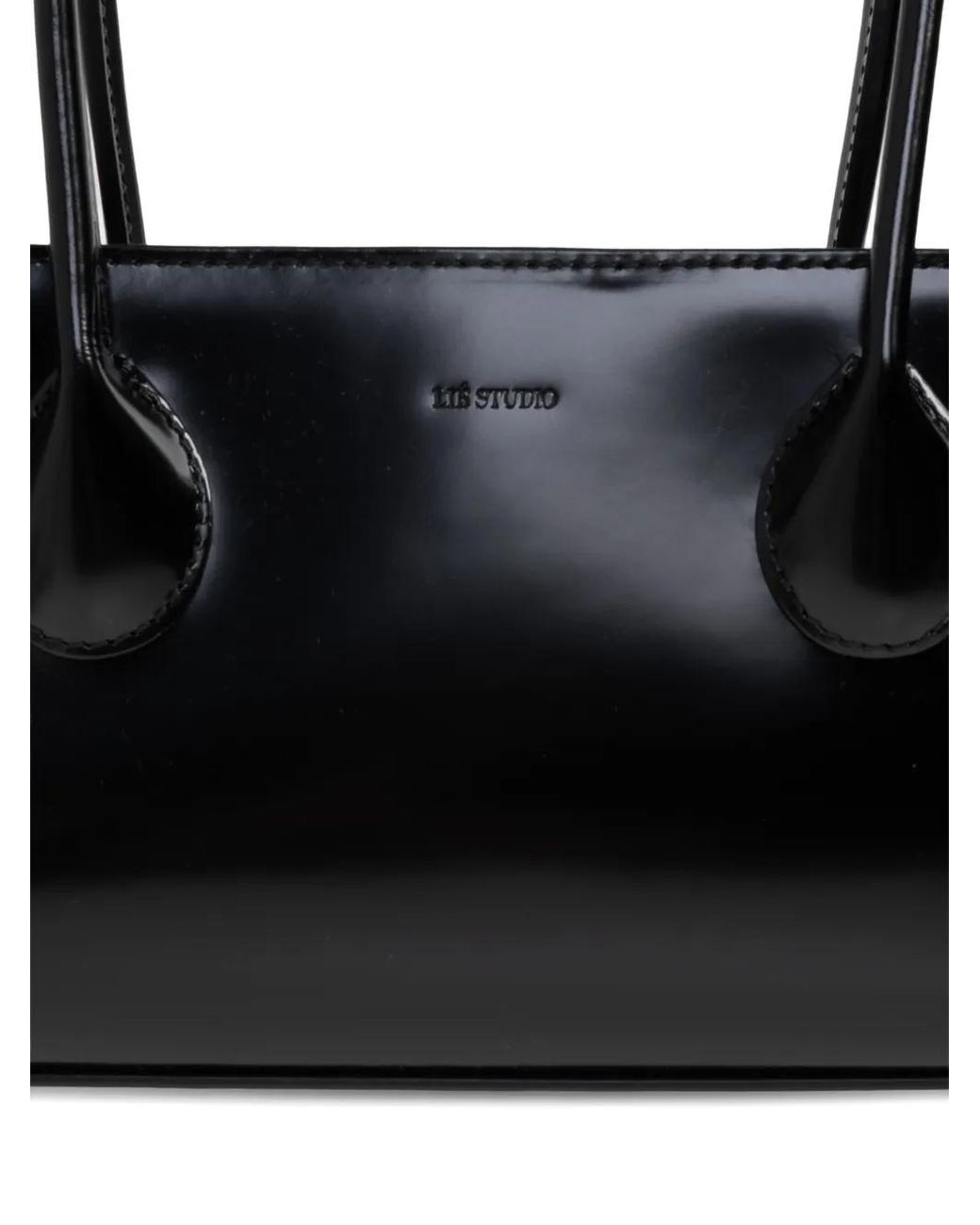 LIE STUDIO Black The Lou Patent Leather Bag