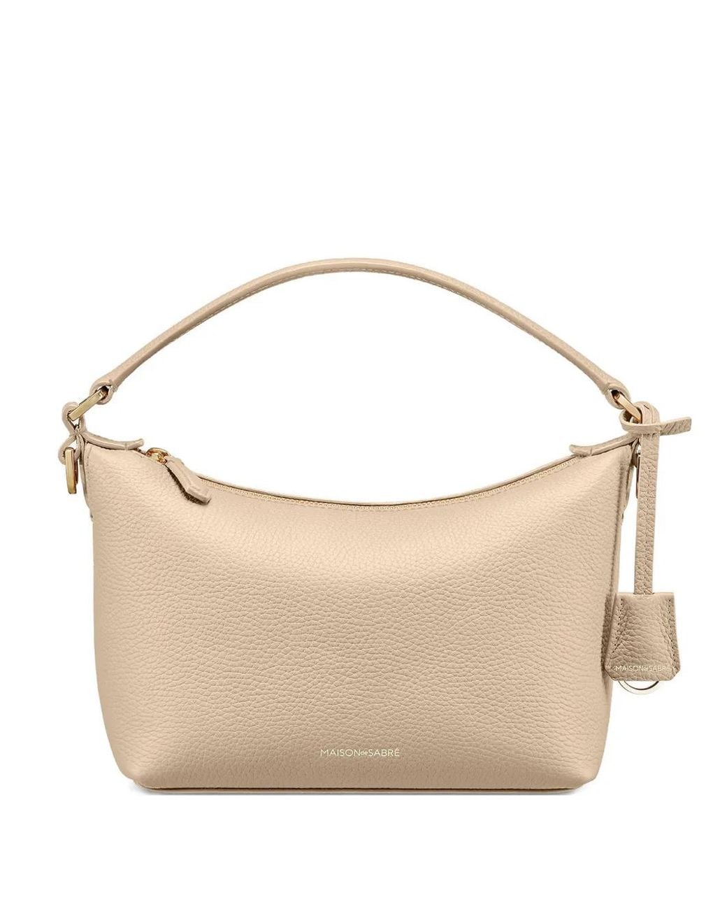 Maison De Sabre Natural Small Leather Trapezoid Bag