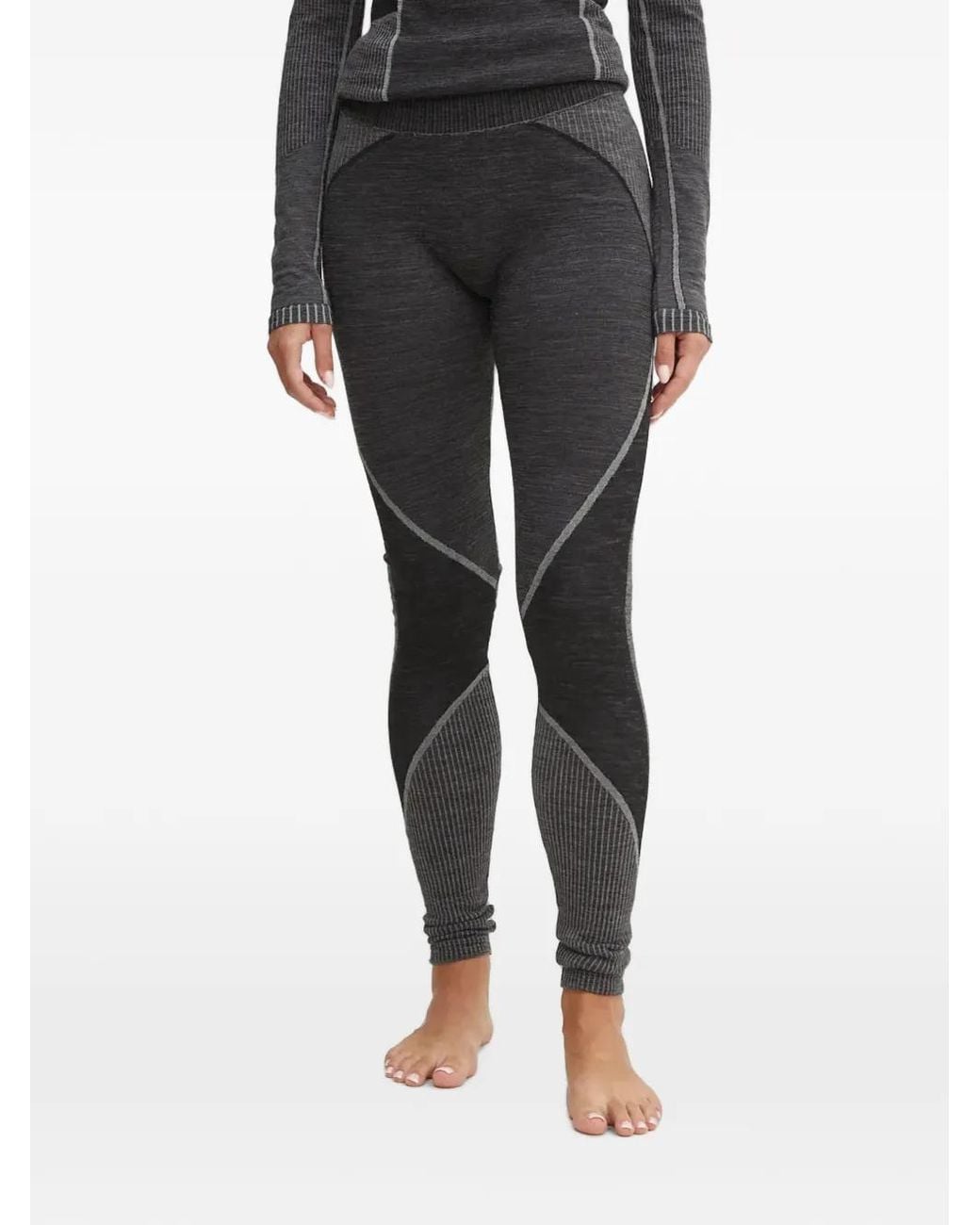 La Sportiva Black Panelled Ribbed-Knit Functional Leggings