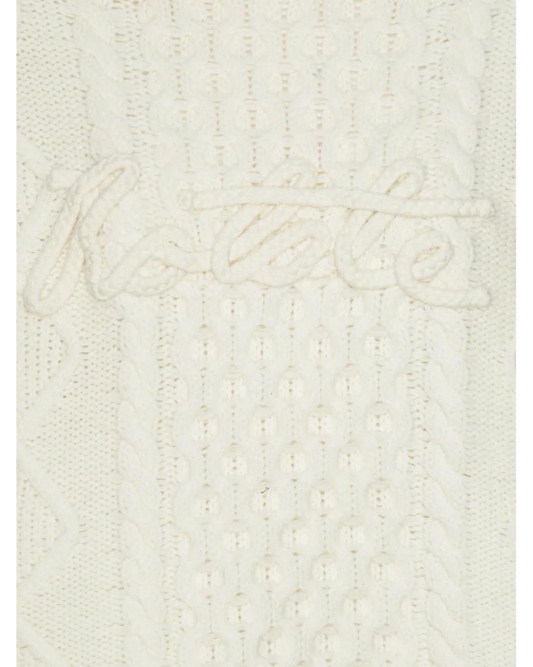 ROTATE BIRGER CHRISTENSEN White Pullover mit Zopfmuster